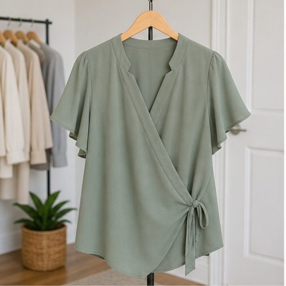 Sage V Neck Top